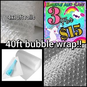Bubble wrap 12"x10ft rolls x 4rolls 40ft total!!